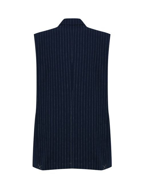 Gilet doppiopetto in cotone e lino con gancio FAY | NGW10504570 XDOU810